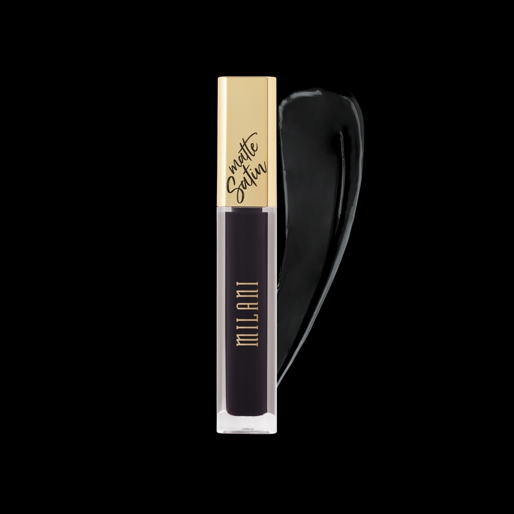LIMITED EDITION SATIN MATTE LIP CREME LEATHER BLACK GOTH MILANI - Picture 7 of 11